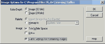 Диалоговое окно Image Options