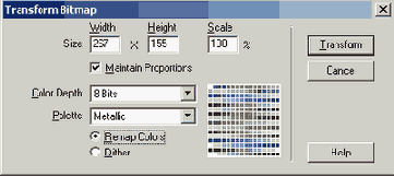 Диалоговое окно Transform Bitmap