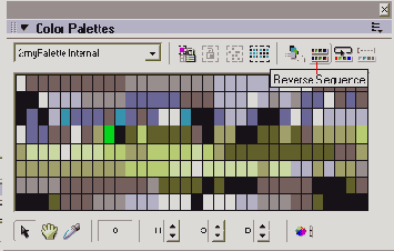 Кнопка Reverse Sequence в окне Color Palettes