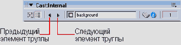 Кнопки внутренней труппы Next и Previous