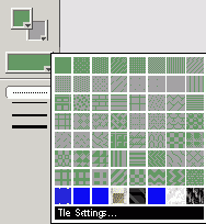 Всплывающее окно с узорами и опцией Tile Settings