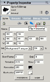   Flip Horizontal  Property Inspector